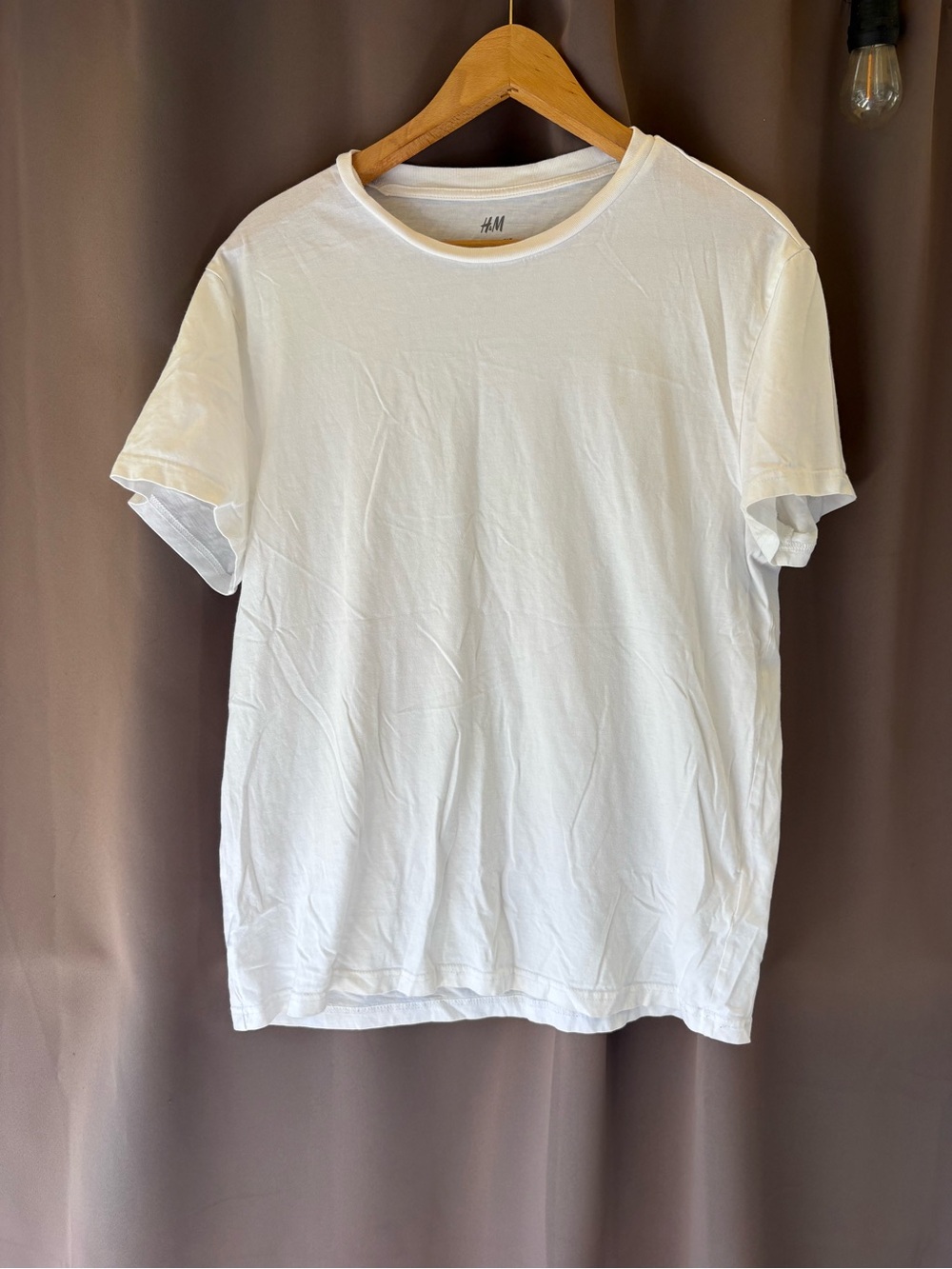 H&M Men's White Short Sleeve Crew Neck T-Shirt